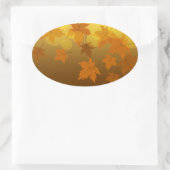 Herfstpatroon met vallende esdoornbladeren en boke ovale sticker (Tas)