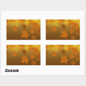 Herfstpatroon met vallende esdoornbladeren en boke rechthoekige sticker (Vel)