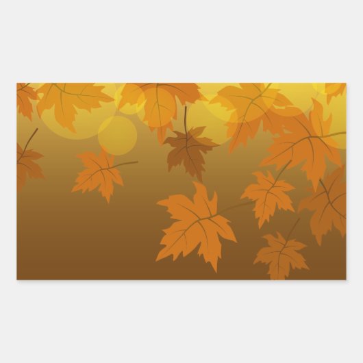 Herfstpatroon met vallende esdoornbladeren en boke rechthoekige sticker (Voorkant)