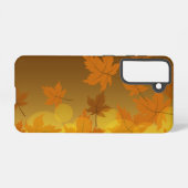 Herfstpatroon met vallende esdoornbladeren en boke samsung galaxy hoesje (Achterkant horizontaal)