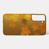 Herfstpatroon met vallende esdoornbladeren en boke samsung galaxy hoesje (Achterkant horizontaal)