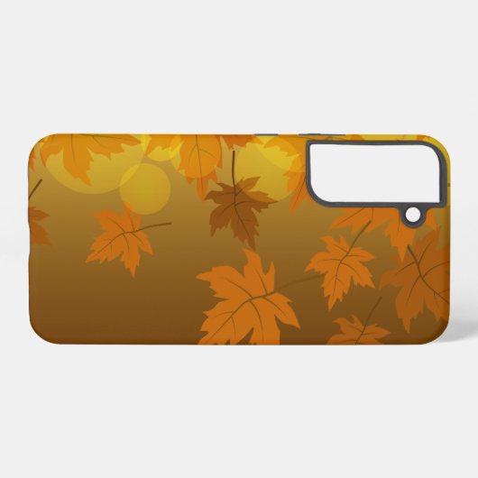 Herfstpatroon met vallende esdoornbladeren en boke samsung galaxy hoesje (Achterkant horizontaal)