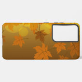 Herfstpatroon met vallende esdoornbladeren en boke samsung galaxy hoesje (Linkerkant)