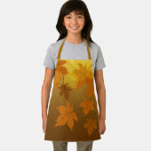 Herfstpatroon met vallende esdoornbladeren en boke schort (Insitu)