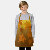 Herfstpatroon met vallende esdoornbladeren en boke schort (Gedragen)