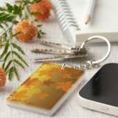 Herfstpatroon met vallende esdoornbladeren en boke sleutelhanger (Voorkant Rechts)