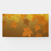 Herfstpatroon met vallende esdoornbladeren en boke spandoek (Horizontaal)