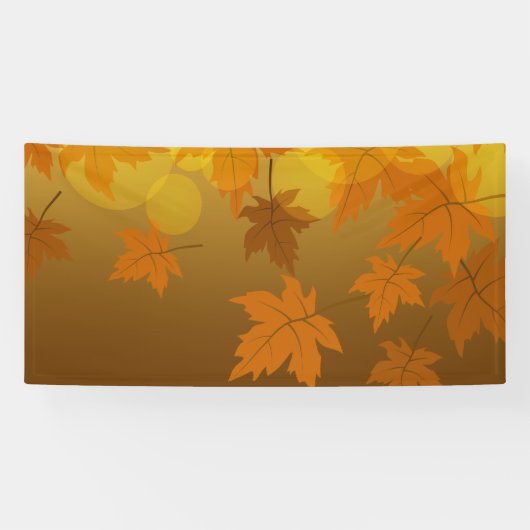 Herfstpatroon met vallende esdoornbladeren en boke spandoek (Horizontaal)