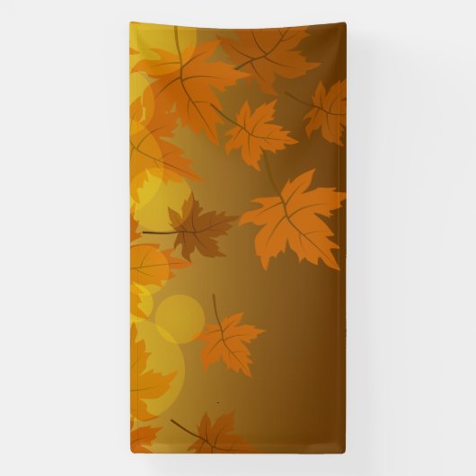 Herfstpatroon met vallende esdoornbladeren en boke spandoek (Verticaal)