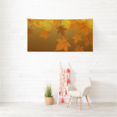 Herfstpatroon met vallende esdoornbladeren en boke spandoek (Insitu)