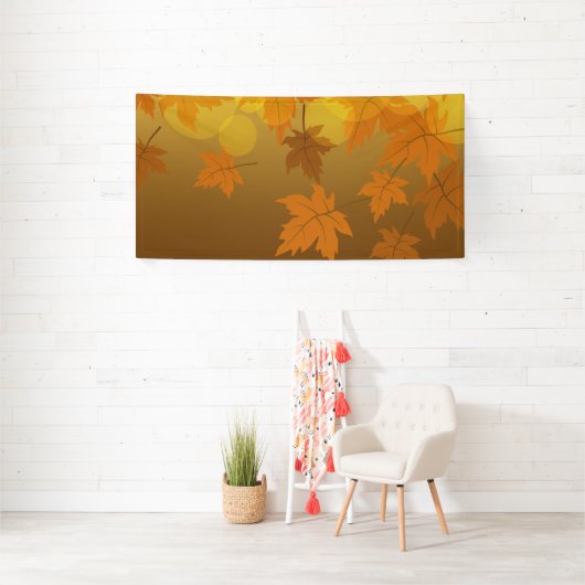 Herfstpatroon met vallende esdoornbladeren en boke spandoek (Insitu)