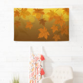 Herfstpatroon met vallende esdoornbladeren en boke spandoek (Insitu)