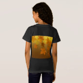 Herfstpatroon met vallende esdoornbladeren en boke t-shirt (Achterkant volledig)