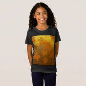 Herfstpatroon met vallende esdoornbladeren en boke t-shirt (Voorkant volledig)