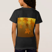 Herfstpatroon met vallende esdoornbladeren en boke t-shirt (Achterkant)