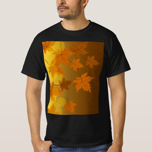 Herfstpatroon met vallende esdoornbladeren en boke t-shirt (Voorkant)