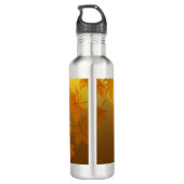 Herfstpatroon met vallende esdoornbladeren en boke waterfles  (Achterkant)