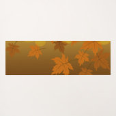 Herfstpatroon met vallende esdoornbladeren en boke yogamat (Achterkant (horizontaal))