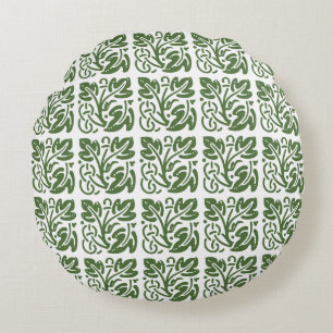 Herfstpatroon/multileder/groen Rond Kussen