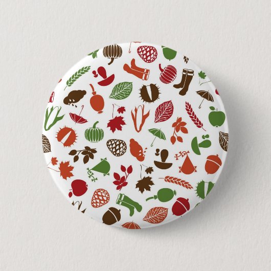 Herfstpatroon Ronde Button 5,7 Cm (Voorkant)