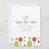 Herfstpatroon Save the Date Kraft uitnodiging (Voorkant)