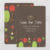 Herfstpatroon Save the Date uitnodiging (Voorkant / Achterkant)