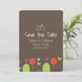 Herfstpatroon Save the Date uitnodiging (Staand voorkant)