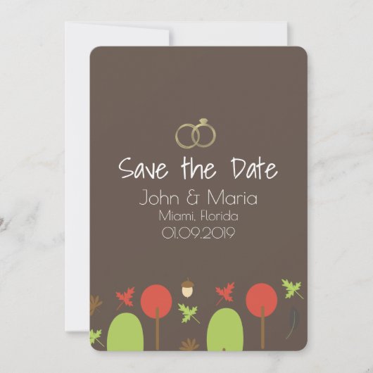 Herfstpatroon Save the Date uitnodiging (Voorkant)