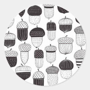 Herfstpatroon van ongebluste hoorns ronde sticker