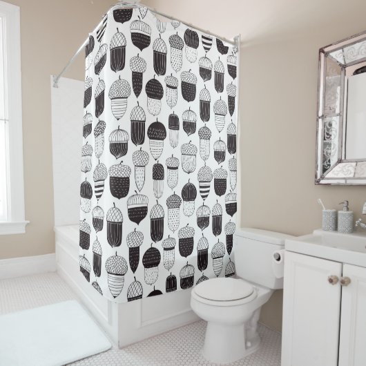 Herfstpatroon van ongebluste zuren douchegordijn (In situ)