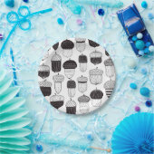 Herfstpatroon van ongebluste zuren papieren bordje (Feest)