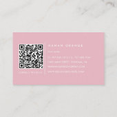 Herfstperzik | QR Code Waterverf Bloemig Zakelijk  Visitekaartje (Achterkant)