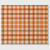 Herfstpicknick Gingham-schaakbord in Rusty Browns Cadeaupapier (Vlak)