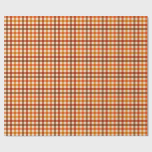 Herfstpicknick Gingham-schaakbord in Rusty Browns Cadeaupapier (Vlak)