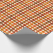 Herfstpicknick Gingham-schaakbord in Rusty Browns Cadeaupapier (Hoek)