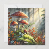 Herfstpicknick Nationale Paddenstoelendag Viering Feestdagenkaart (Achterkant)