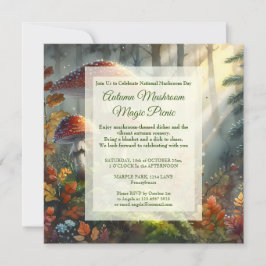 Herfstpicknick Nationale Paddenstoelendag Viering Feestdagenkaart