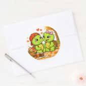 Herfstpicknick Ronde Sticker (Envelop)