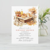 herfstpicknick | Schattigee Herfst thema Verjaarda Kaart (Staand voorkant)