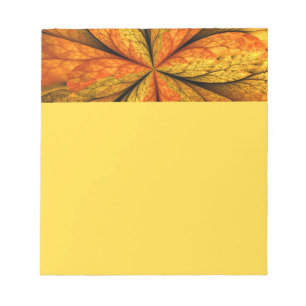 Herfstplant, moderne abstracte fractal kunst blad notitieblok