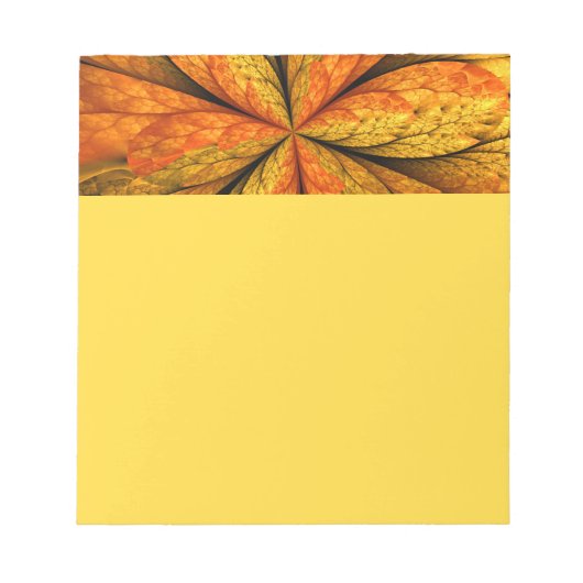 Herfstplant, moderne abstracte fractal kunst blad notitieblok (Voorkant)