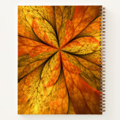 Herfstplant, moderne abstracte fractal kunst blad notitieboek (Achterkant)