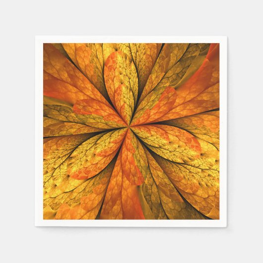Herfstplant, moderne abstracte fractal kunst blad servet (Voorkant)