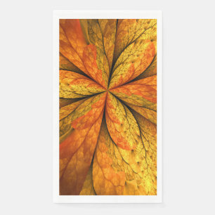 Herfstplant, moderne abstracte fractal kunst blad servet
