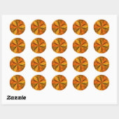 Herfstplant, moderne abstracte fractale kunstblad ronde sticker (Vel)