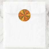 Herfstplant, moderne abstracte fractale kunstblad ronde sticker (Tas)