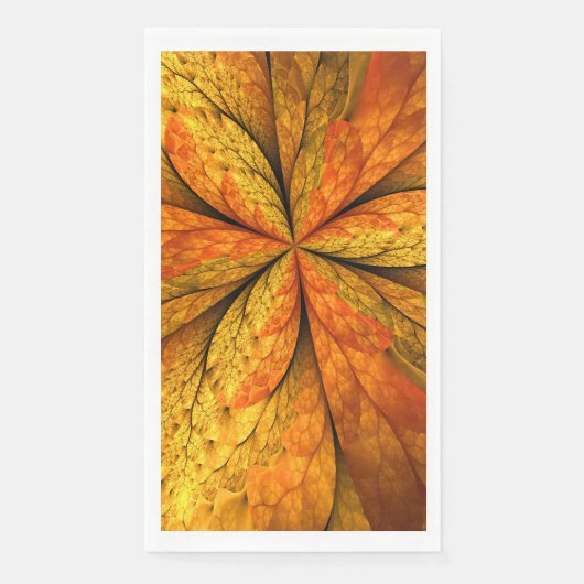 Herfstplant, moderne abstracte fractale kunstblad servet (Voorkant)