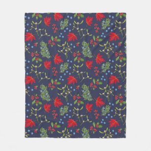 Herfstplanten Botanisch Patroon Vakantie Fleece Deken
