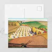Herfstploegen van Grant Wood Briefkaart (Voorkant / Achterkant)