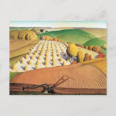 Herfstploegen van Grant Wood Briefkaart (Voorkant)